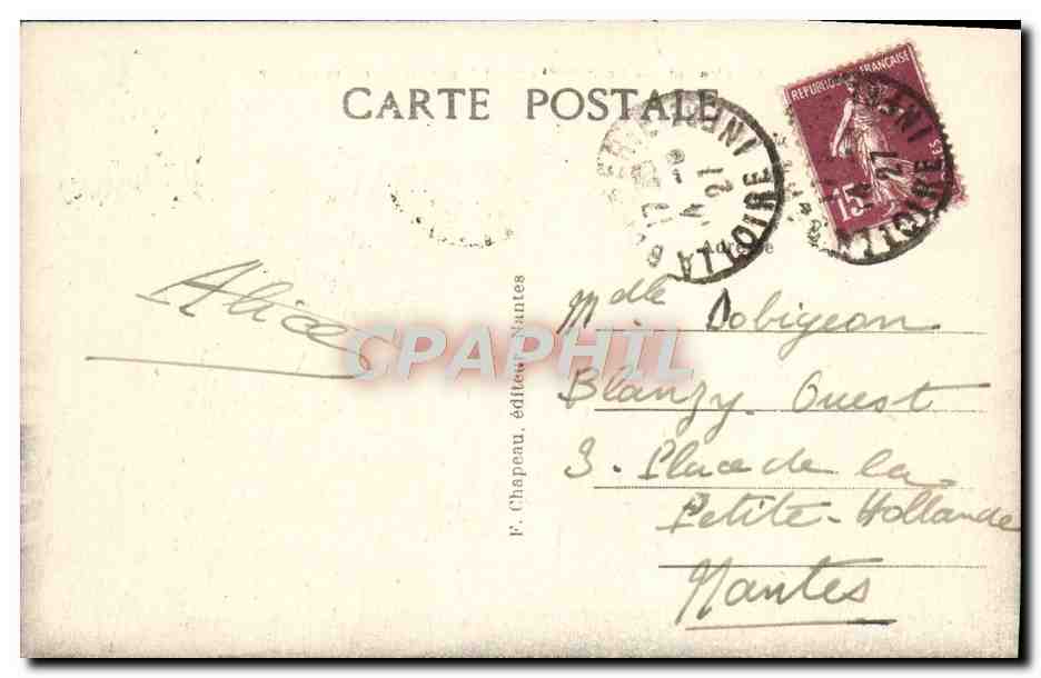 CPA La Bernerie Bord de Plage et Digue de Rochers en Mer Pecheur Peche  — Rückseite