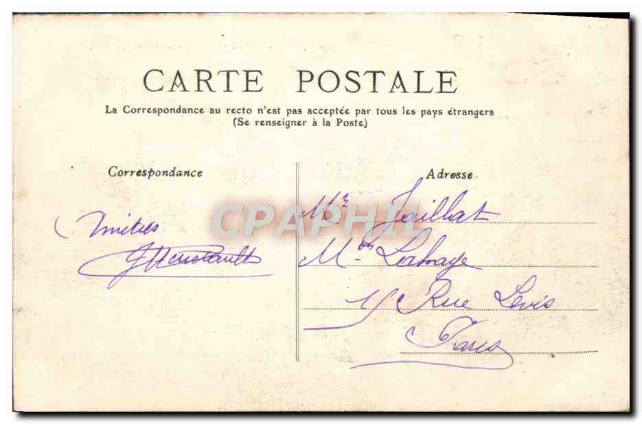CPA Bagneres de Bignorre l'Adour Automobile Course des Pyrenees Aout 1905 — Verso