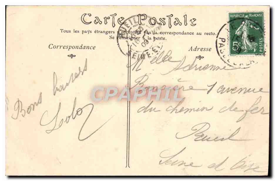 Antieke ansichtkaart Boulogne Sur Mer Types van Moulieres Visvangst visser — Achterkant