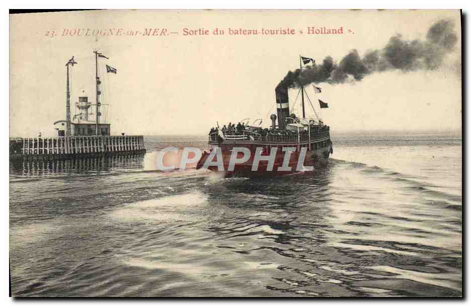 Boulogne-sur-Mer — Uitgang van het toeristische schip «Holland» — onbekende uitgever, n° 23