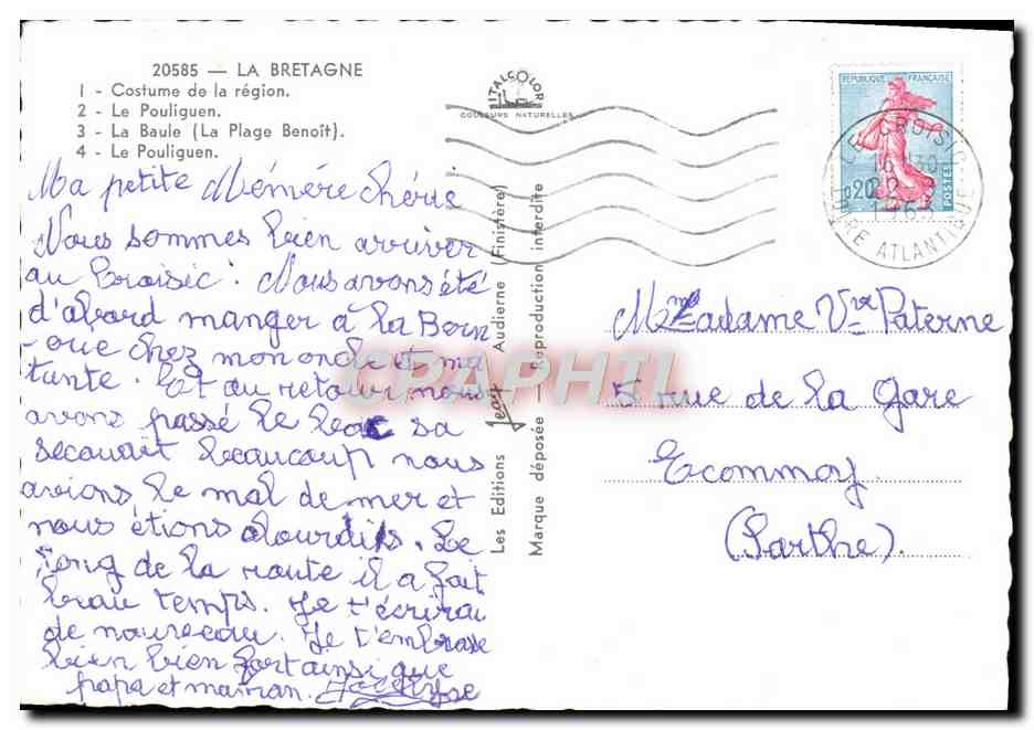 CPM Costume de al region Le Pouliguen La Baule La plage Benoit  — Rückseite