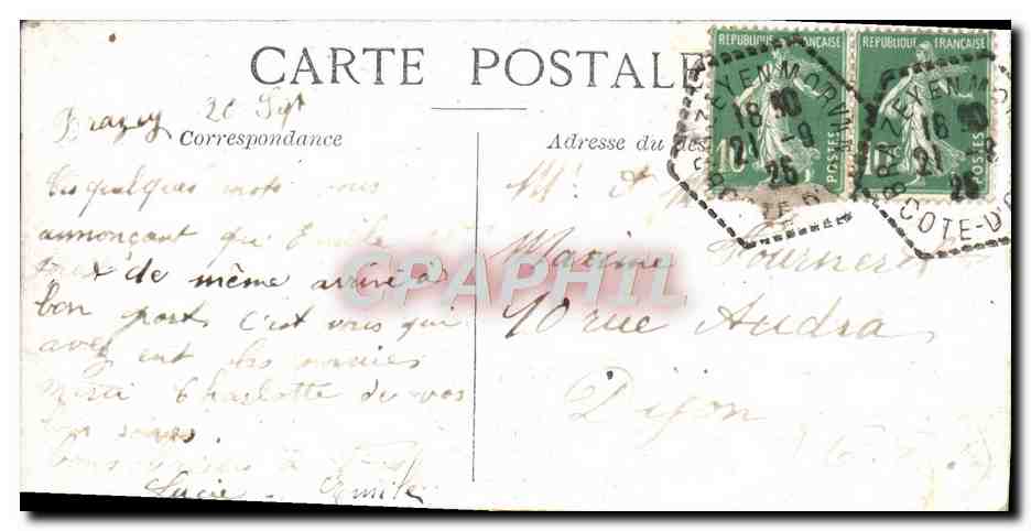 CPA Biarritz La Grande Plage — Verso