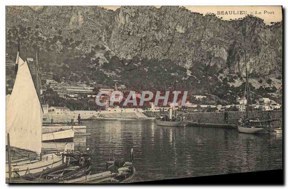 CPA Beaulieu Le port Bateaux