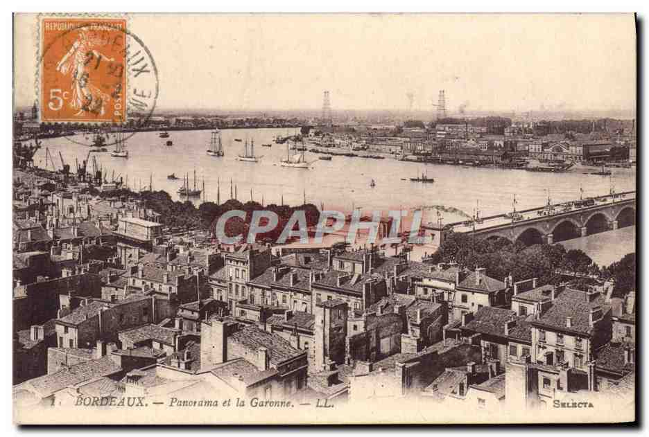 Bordeaux — Panorama et la Garonne — LL. — Selecta