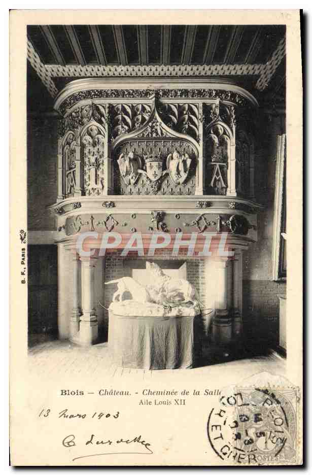 CPA Blois Chateau Cheminee de la Salle Aile louis XII