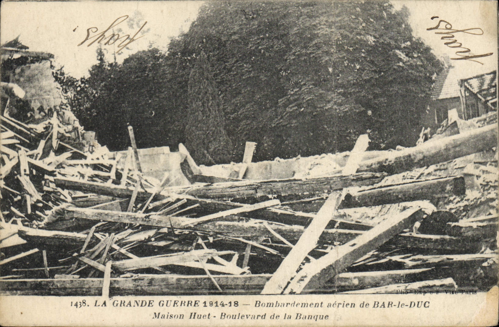 CPA Bombardement aerien de Bar le Duc Maison Huet Boulevard de la banque