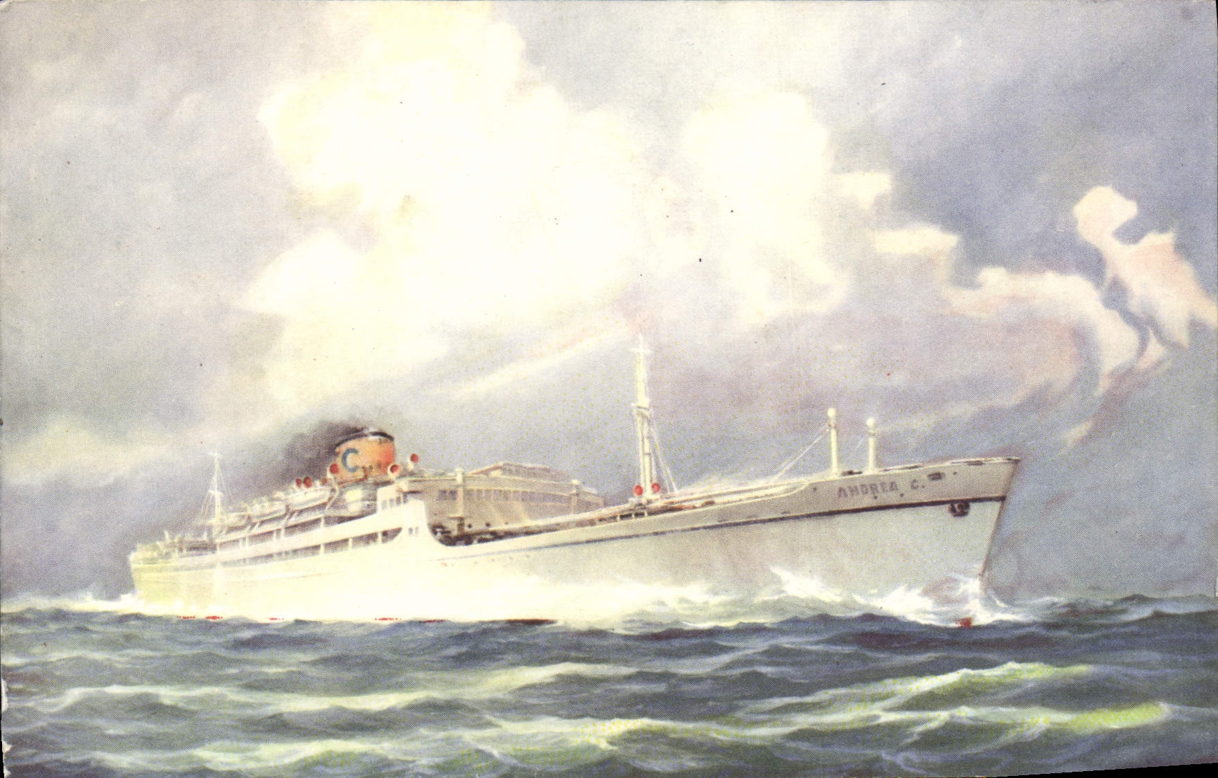 CPA Linea Andrea Paquebot Bateau