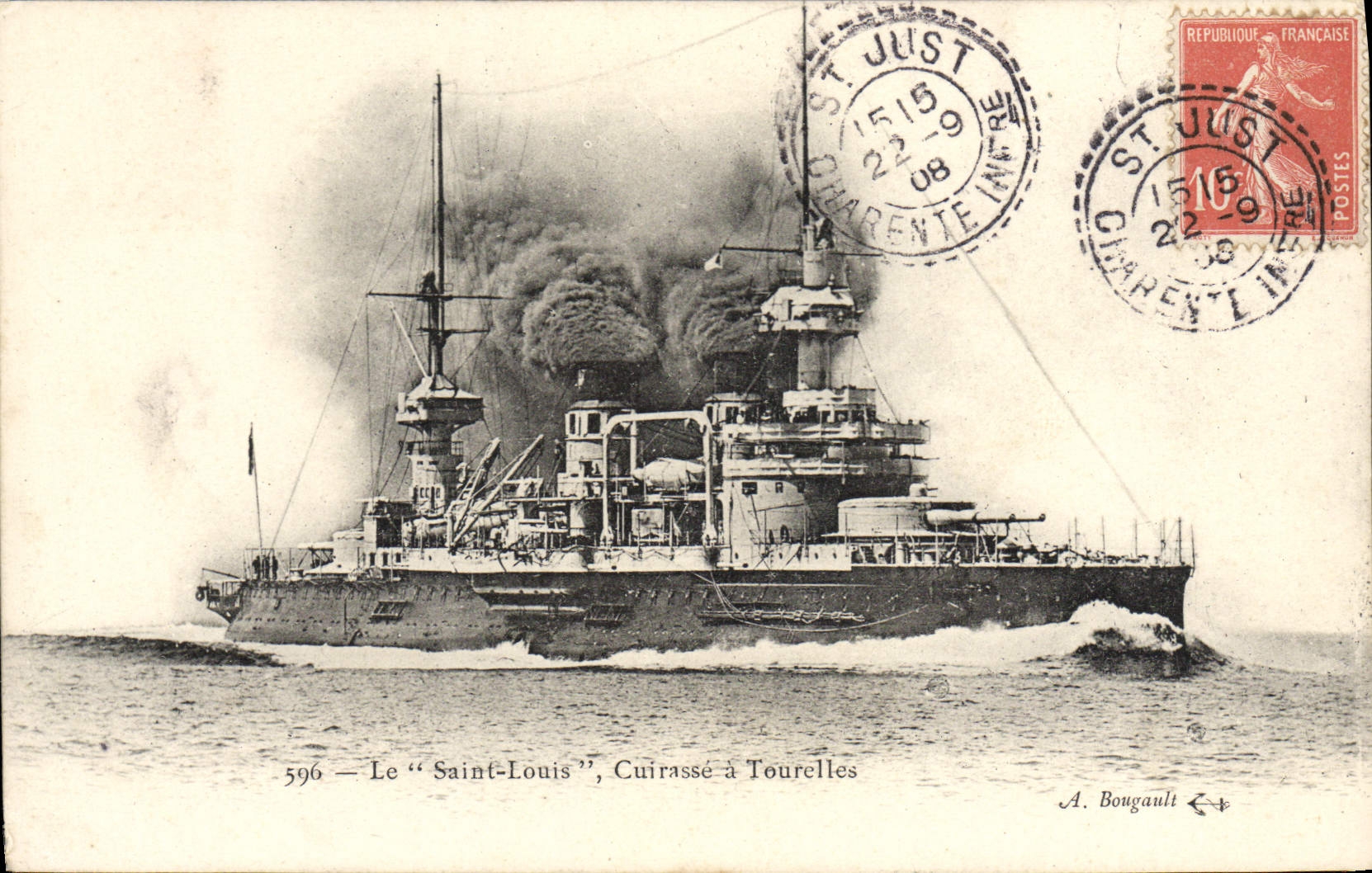 Le "Saint-Louis", Cuirassé à Tourelles — A. Bougault, n°596