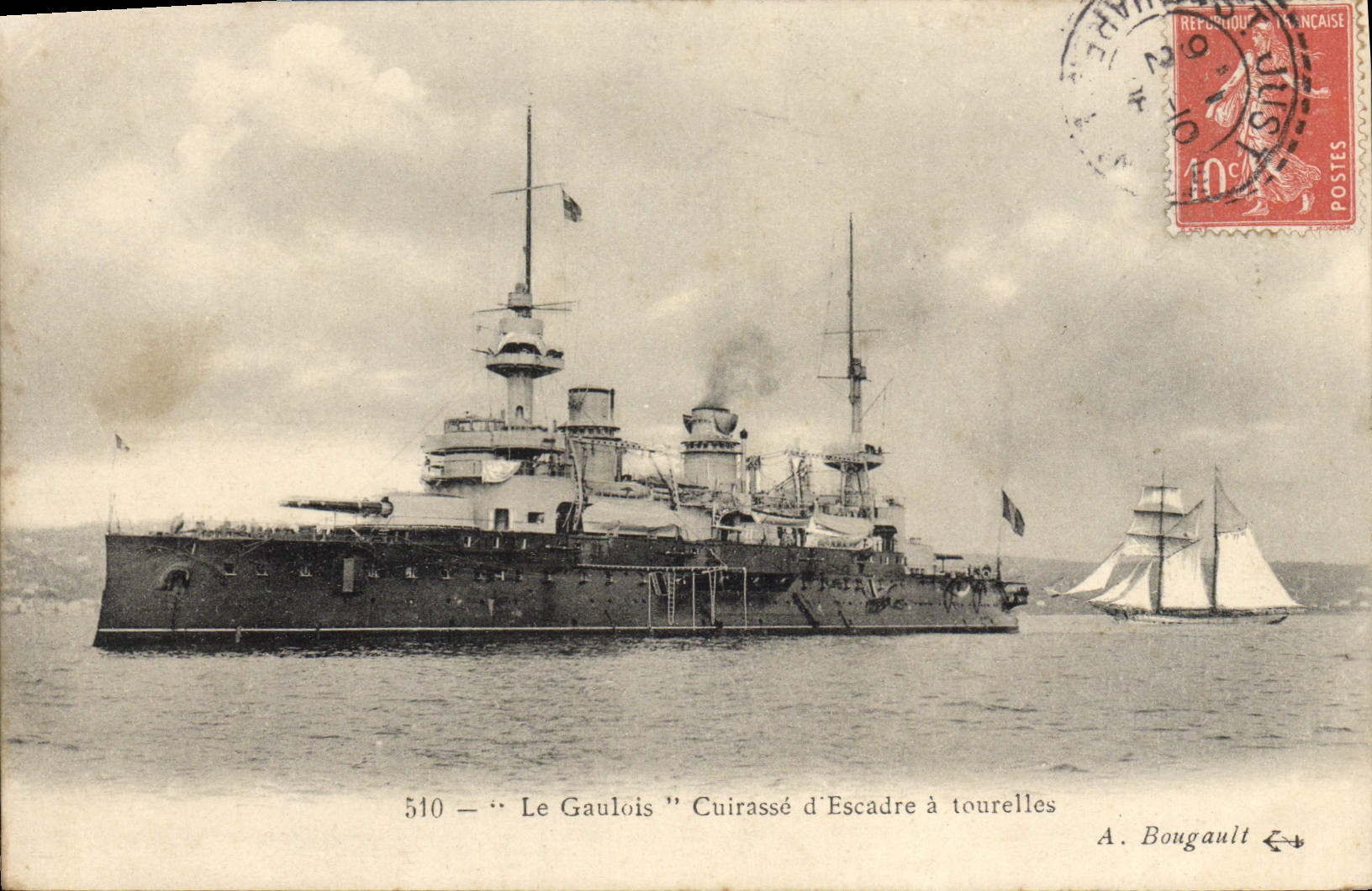 Le Gaulois — Cuirassé d'Escadre à tourelles — A. Bougault n°510