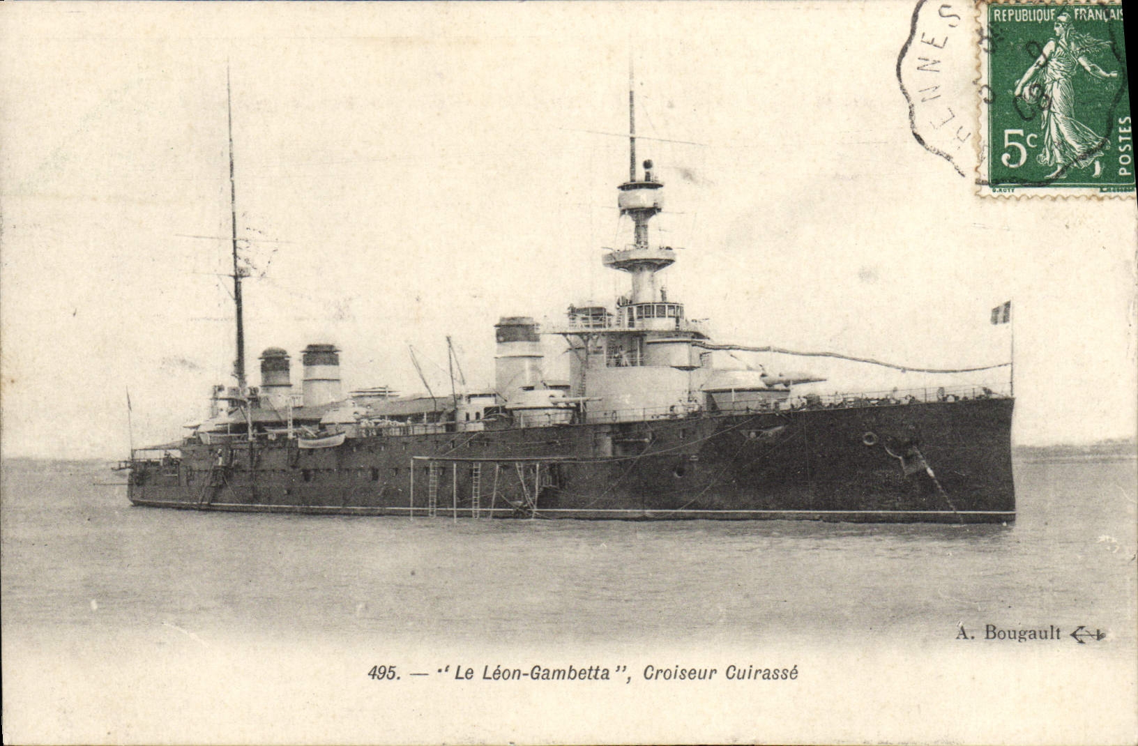 Le Léon-Gambetta — Croiseur Cuirassé — A. Bougault n°495