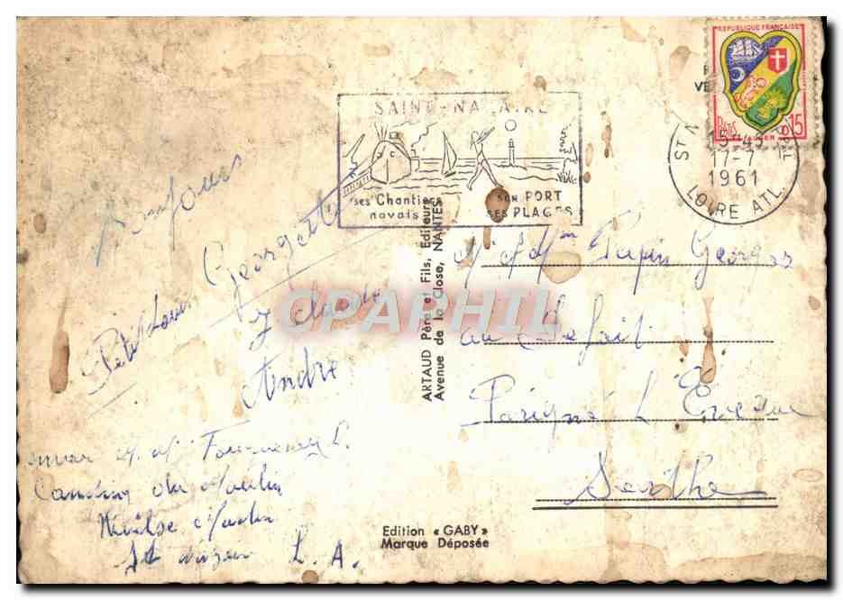 CPA Souvenir du lancement du Paquebot France 11 mai 1960 — Verso