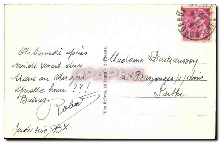 CPA Le Paquebot Massilia de la Cle Sud Atlantique — Verso
