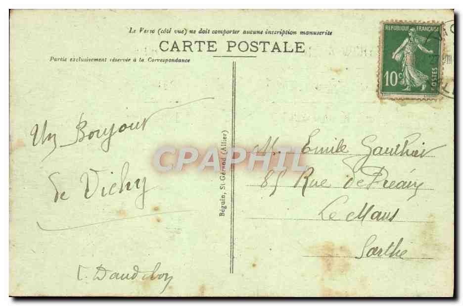 CPA Vichy Source de la Grande Grille — Rückseite