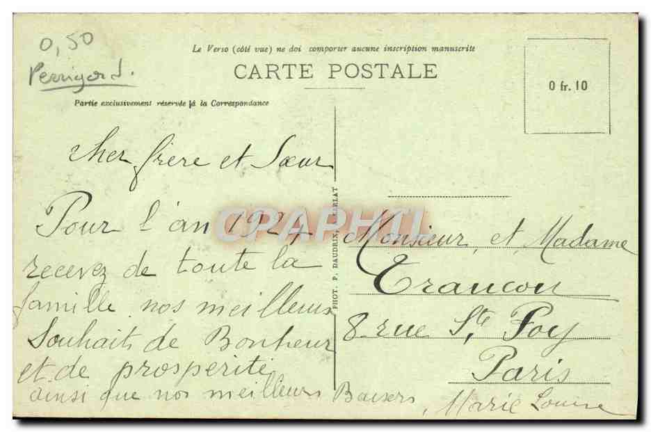 CPA Perigord la recherche de la truffe Champignon Porc Cochon — Rückseite