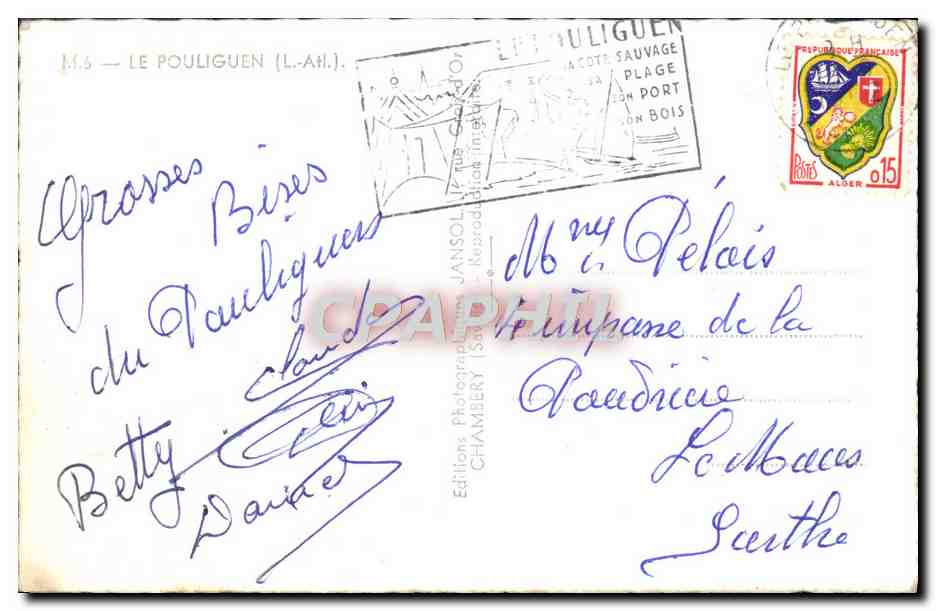 CPM Le Pouliguen Bateaux Moulin  — Back