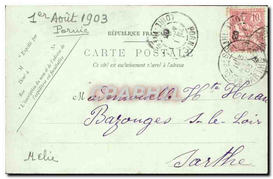 CPA Pornic La Plage de la Noveillard — Rückseite