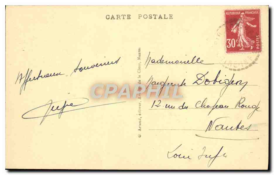 CPA Piriac La Cote du Peulaire a Maree Basse — Rückseite