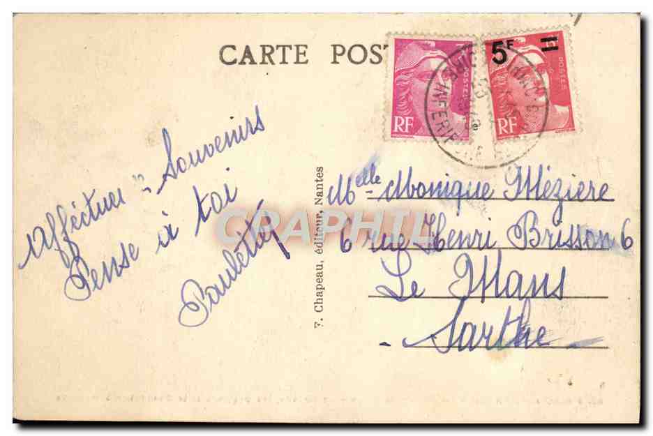 CPA Piriac Sur Mer Petite Plage La Couette les orelliers et le Chandelier a Madame — Rückseite