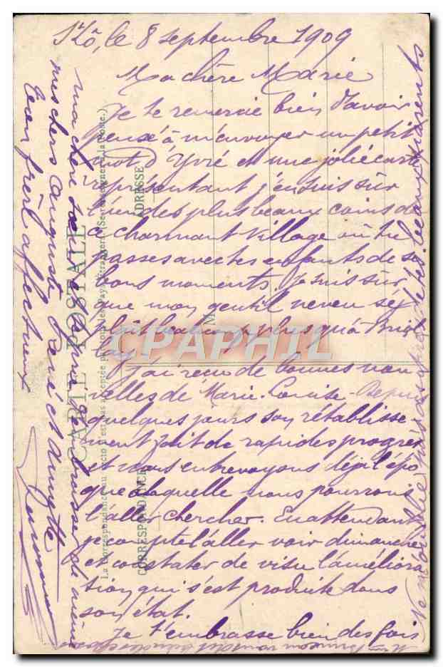La Normandie — Types et Costumes — Le bon garç Normand — La C. P. A. n°112 — Verso