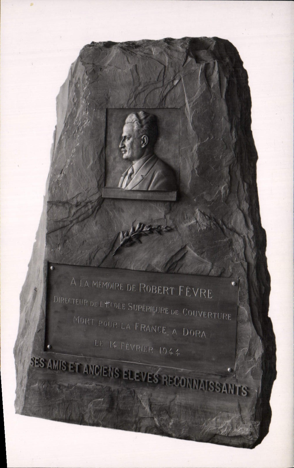 CPM Robert Fevre Directeur de l'ecole superieure de Couverture Dora 14 fevrier 1944 Militaria