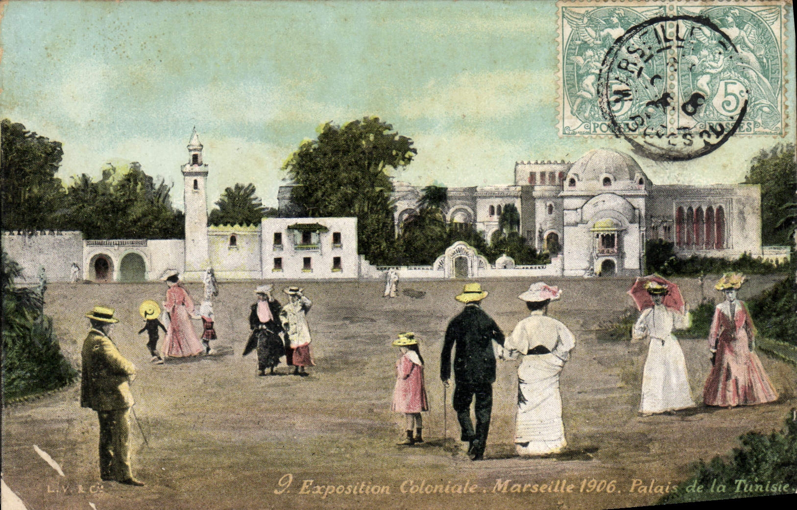 CPA Marseille Exposition Coloniale Palais de la Tunisie 1906
