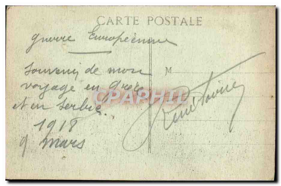 CPA Campagne d'Orient 1914 1918 Entrecasaux Croiseur francais de 1er rang  — Verso