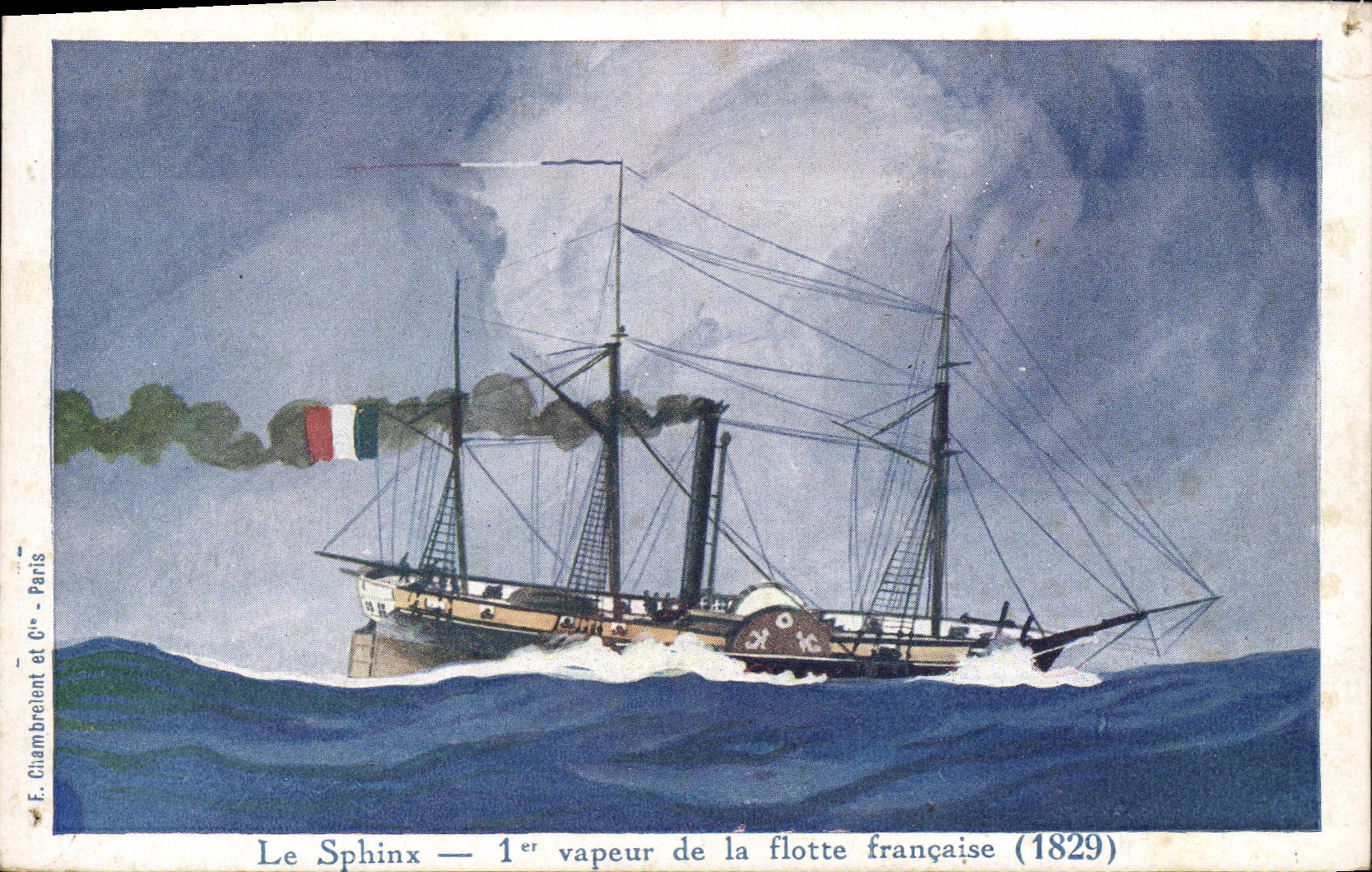 Le Sphinx — 1ère vapeur de la flotte française (1829) — F. Chambretent et Cie - Paris