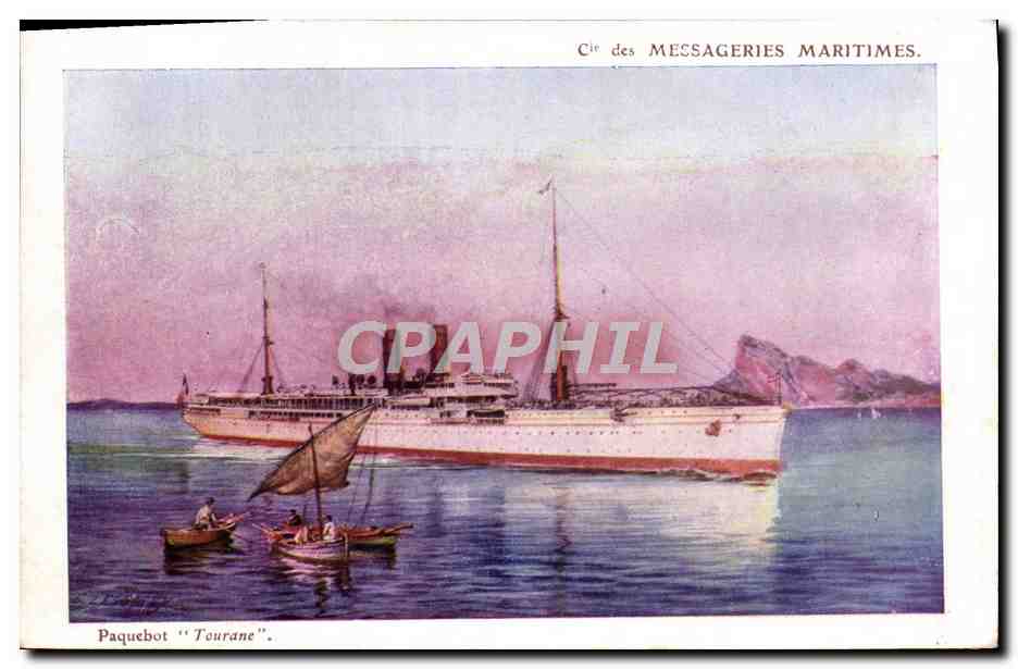 CPA Cie des Messageries Martimes Paquebot Tourane Bateau