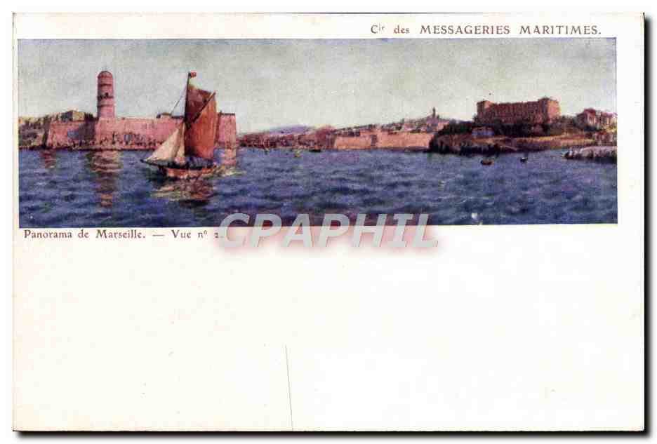 CPA Cie des Messageries Martimes Panorama de Marseille