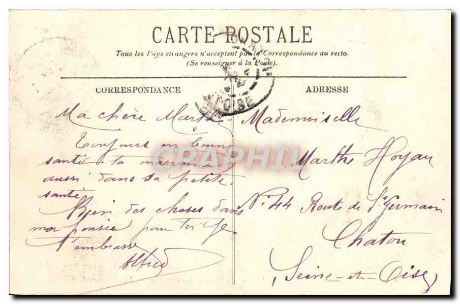 CPA Compagnie Transatlantique Le Salon de Conversation — Verso