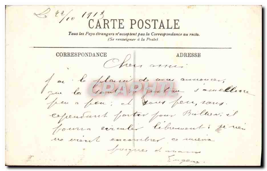 CPA Croiseur Cuirasse Pris Dans la Tempete — Verso