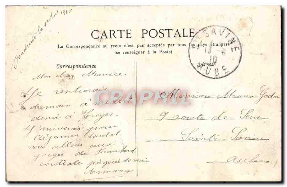 Forêt de Fontainebleau — Chaos des Gorges d'Apremont — Éditeur : P. Bouteillan, n°108 — Verso