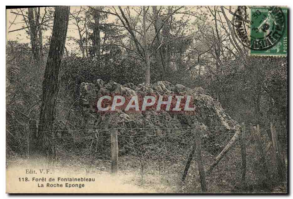 Forêt de Fontainebleau — La Roche Eponge — Edit. V.F. Nr. 118