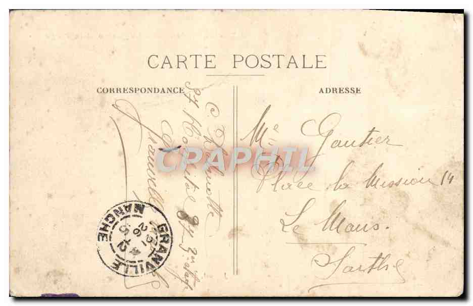 CPA Granville Le Casino et la Plage  — Rückseite