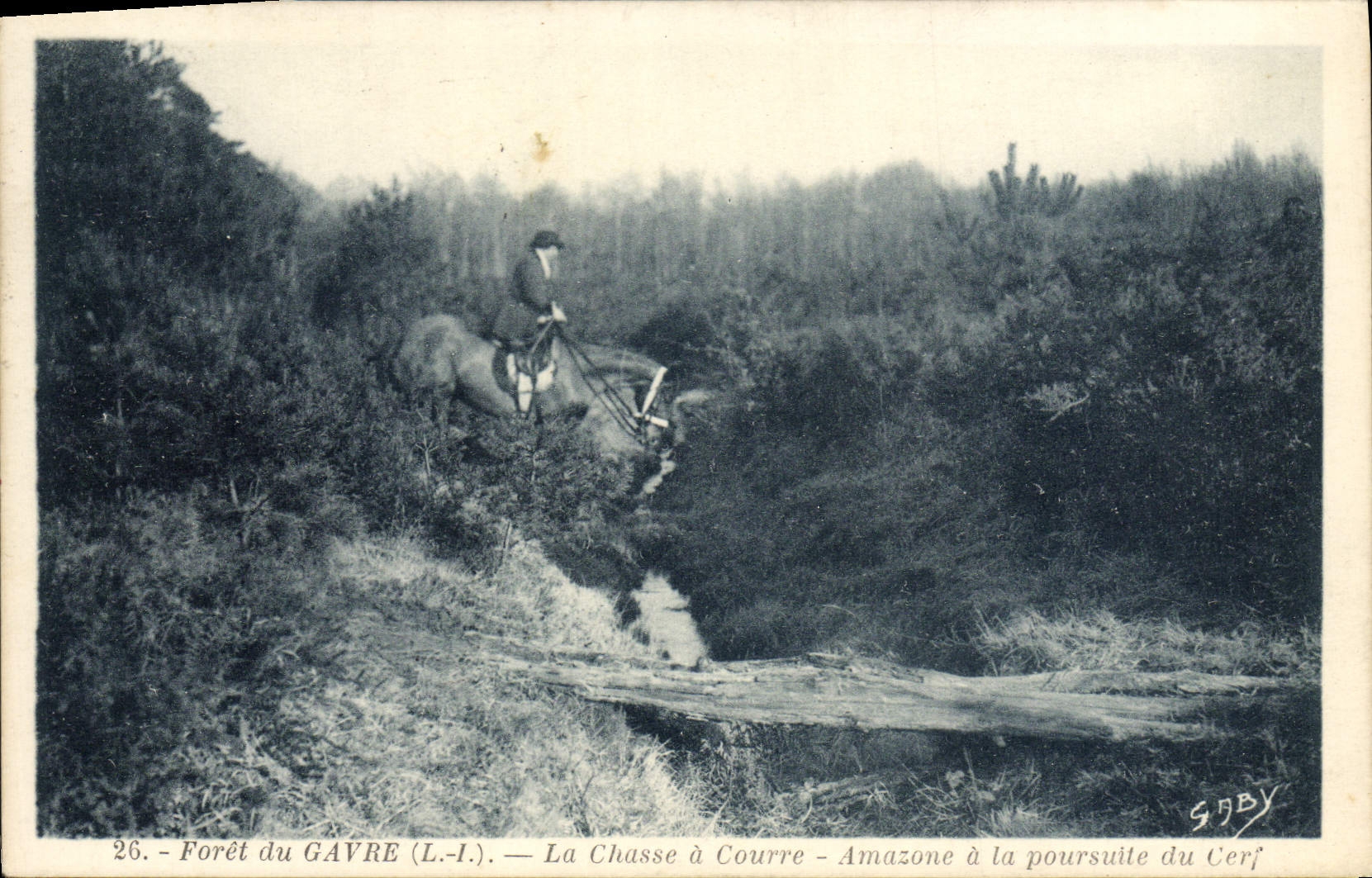 CPA Foret du Gavre La Chasse a Courre Amazone a la poursuite du cerf Cheval 