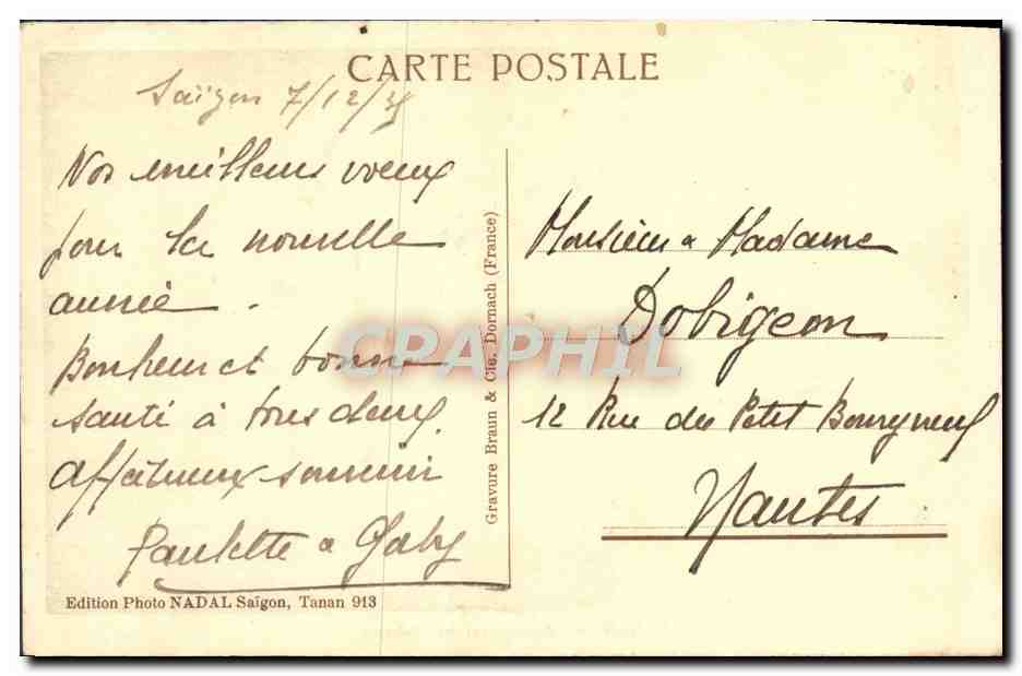 CPA Tanan Appontement des Chaloupes — Rückseite