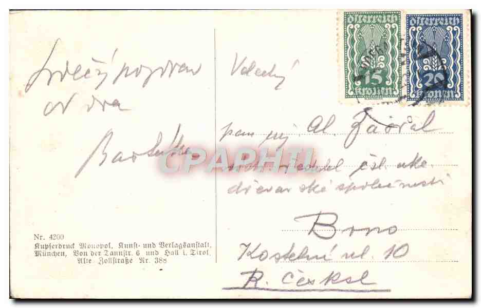 CPA Bad Gastein Salzburg — Rückseite