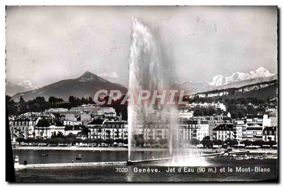 CPM Geneve Jet D'Eau Et Le Mont Blanc