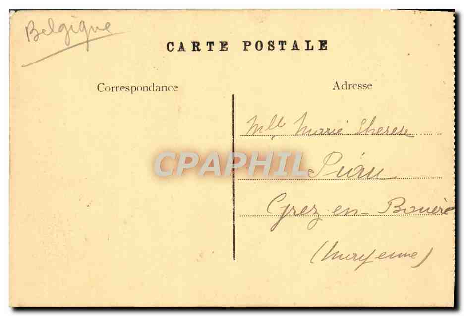 CPA Erquelinnes La Gendarmerie — Rückseite