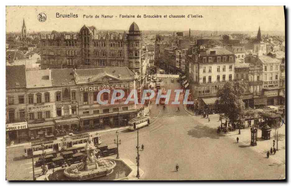 CPA Bruxelles Porte De Namur Fontaine De Brouckere Et Chaussee D'Ixelles