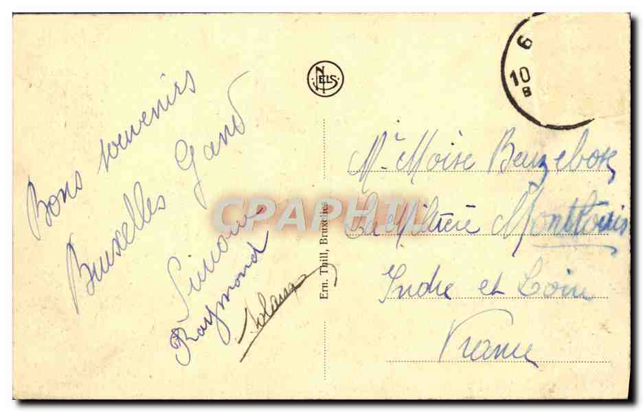 CPA Bruxelles Porte De Namur Fontaine De Brouckere Et Chaussee D'Ixelles — Verso