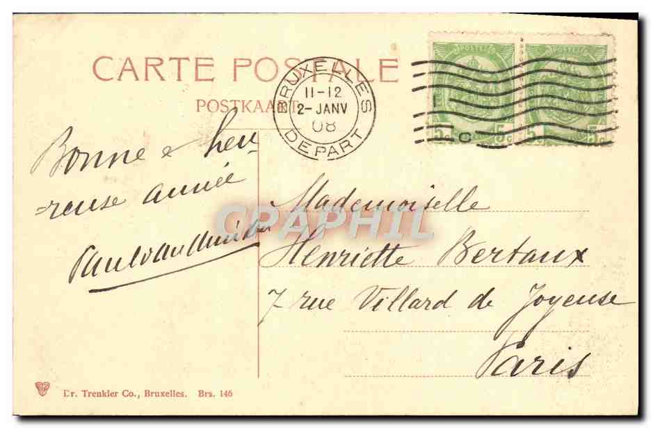 CPA Bruxelles Place De Brouckere — Verso