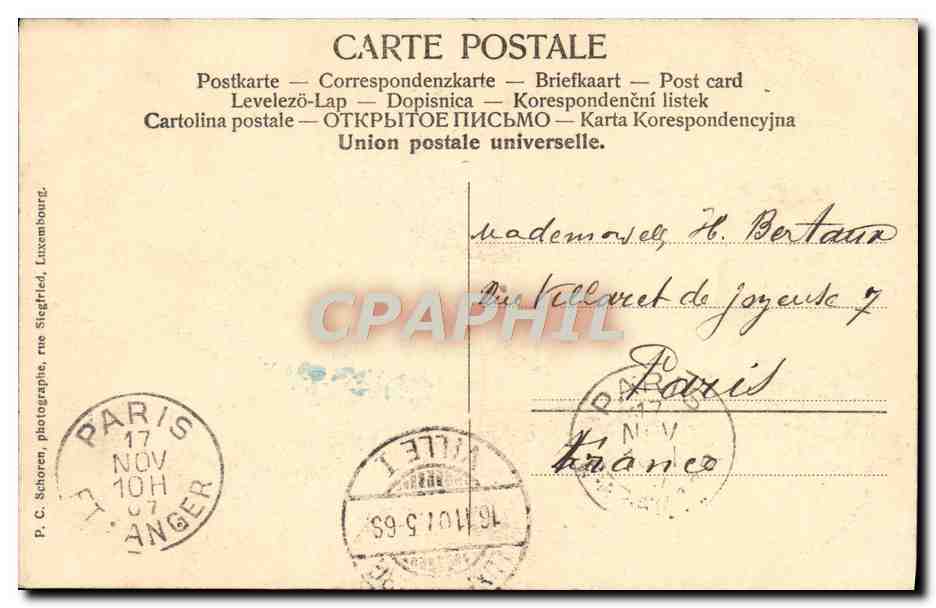 CPA Luxembourg Le Pont Adolphe — Verso