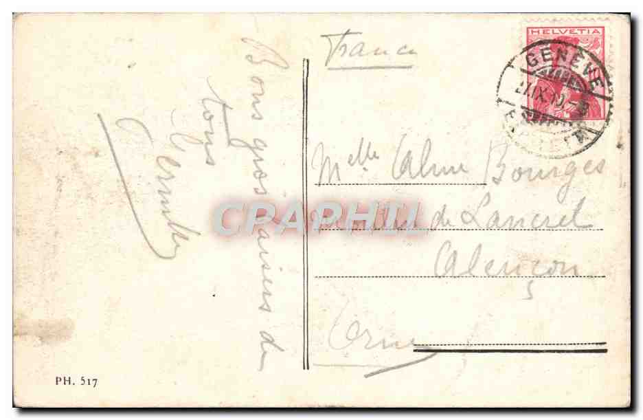 CPA Geneve Vue Generale Bateau — Verso