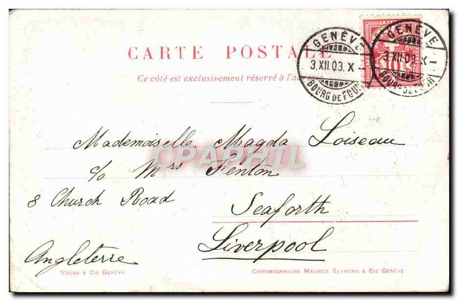 CPA Geneve — Verso