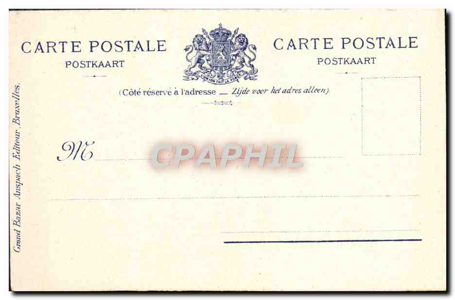 CPA Bruxelles Hotel De Ville — Verso