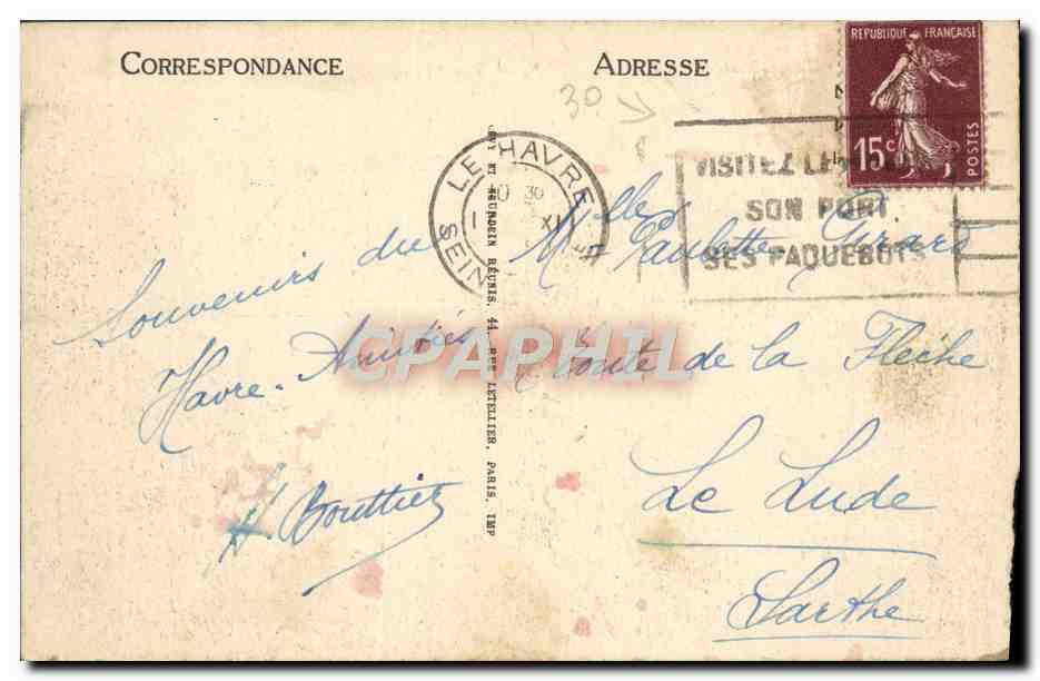 CPA Le Havre Et Sainte Adresse Vue Panoramique — Rückseite