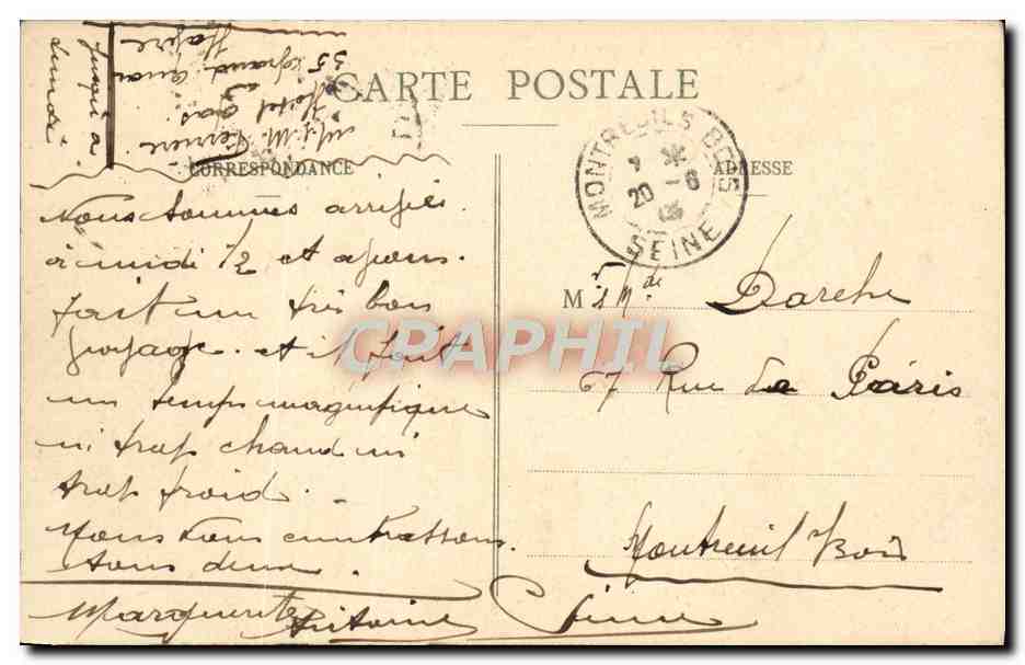 Le Havre — Le Transatlantique La Provence — C.V. 2035 — Verso