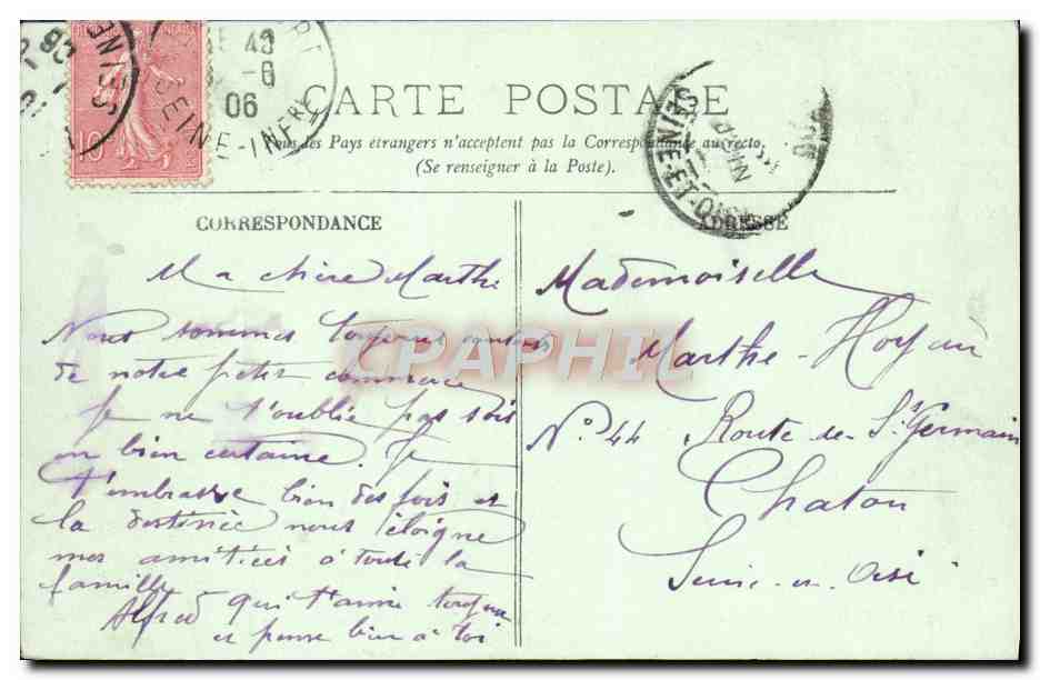 CPA Le Havre Le Transatlantique La Lorraine Une chambre de luxe Bateau — Verso