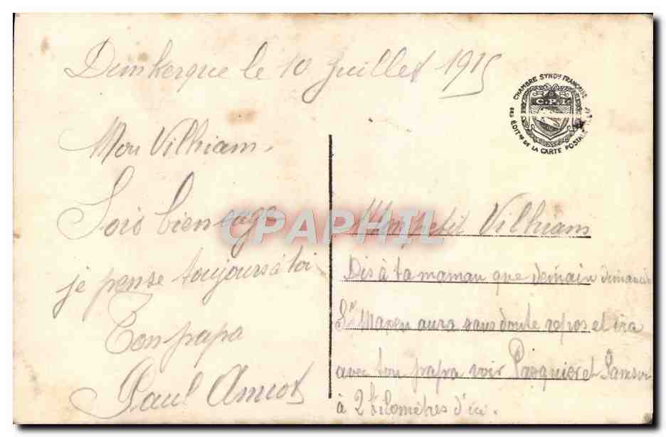 CPA Ah Si J'etais Grand Enfant Militaria — Rückseite